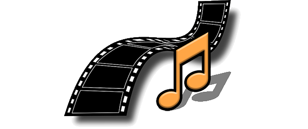 video filmstrip and music note