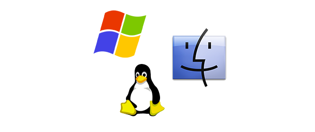 icons for Windows, Mac, and Linux