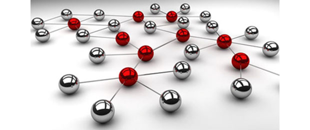 silver and red connected balls