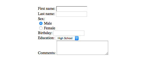 a simple form